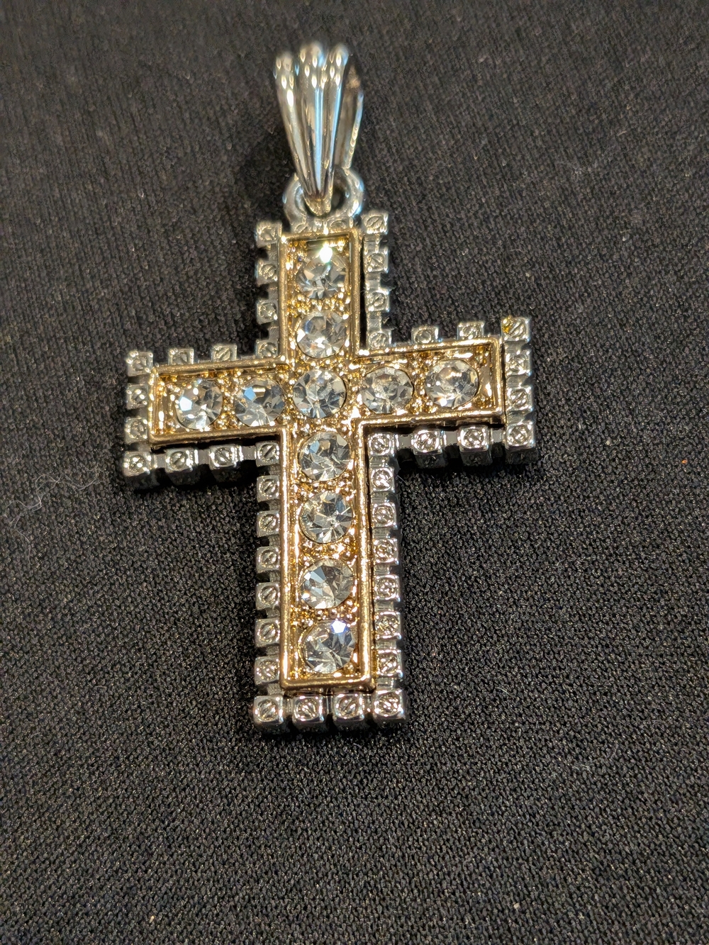 Crystal Cross Pendant in Gold and Silver - Women Jewelry